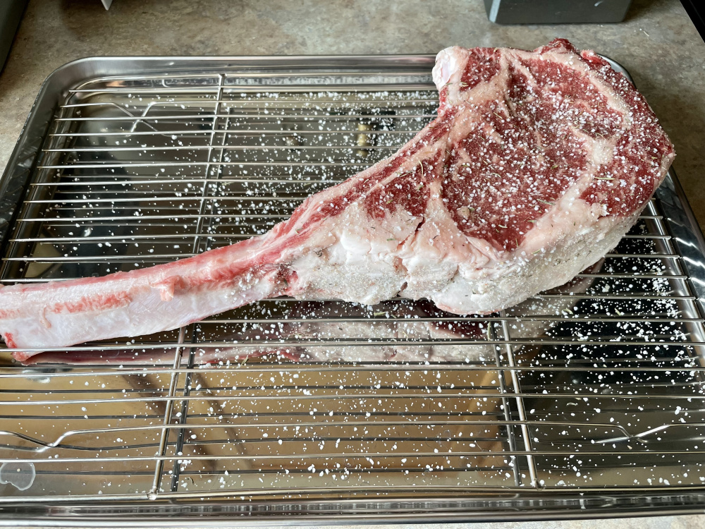 Tomahawk steak — Big Green Egg EGGhead Forum The Ultimate Cooking
