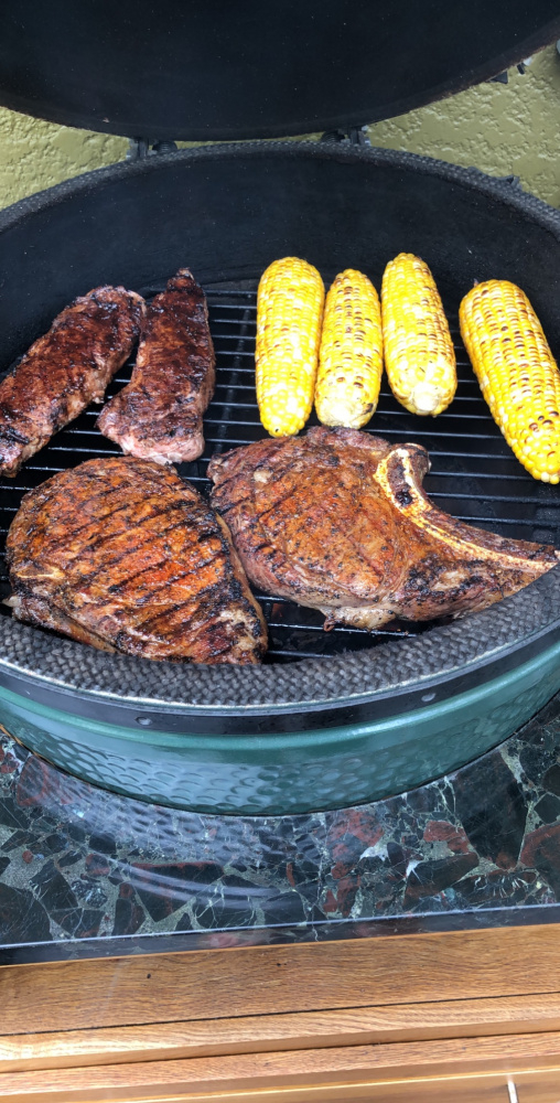 Steak and corn — Big Green Egg EGGhead Forum The Ultimate Cooking