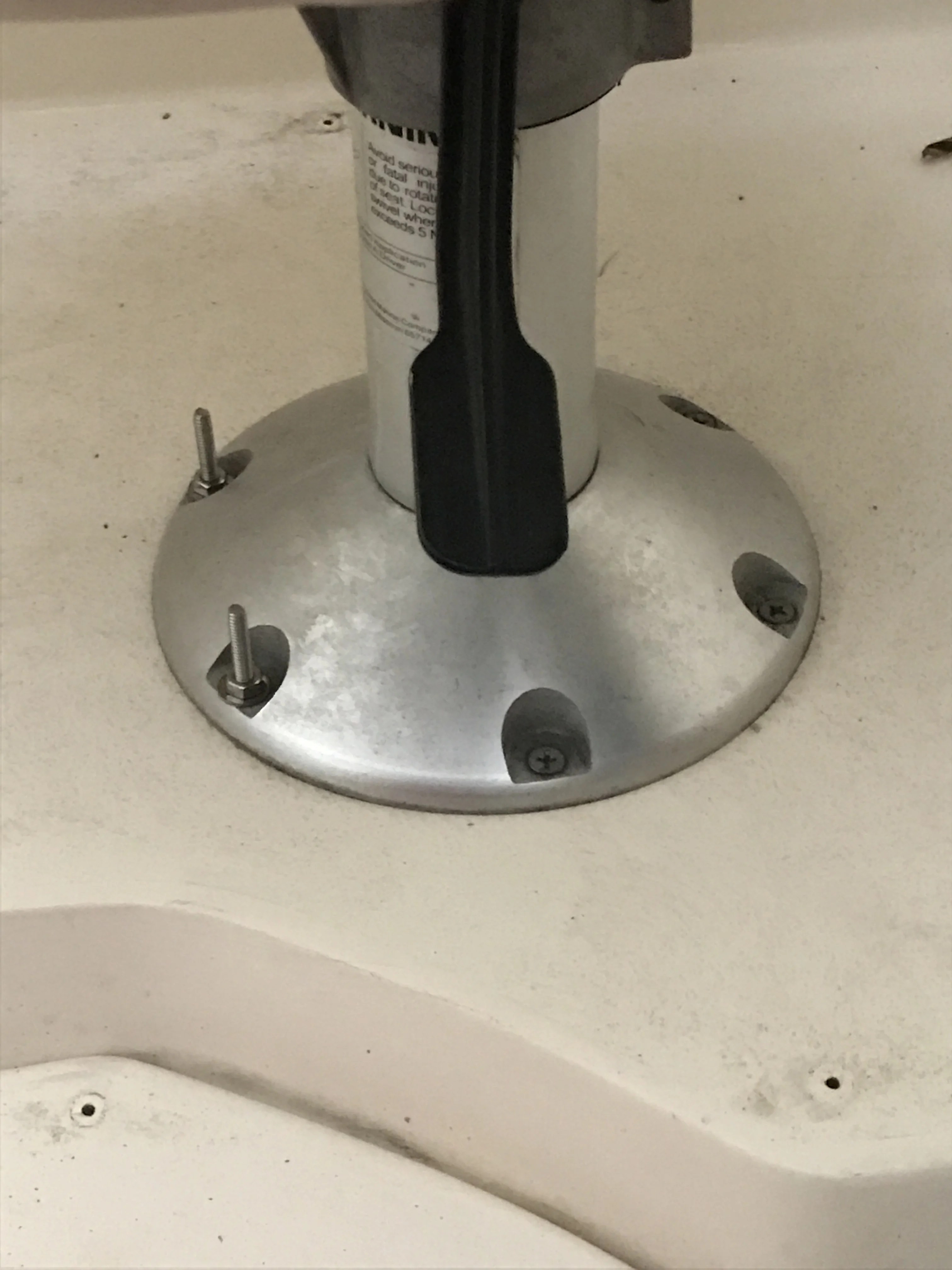 What to use to fix corroded seat pedestal fasteners — Rinker Boat Company