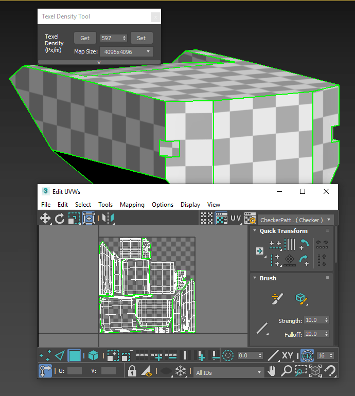 How to get correct texel density unwrapping LARGE object