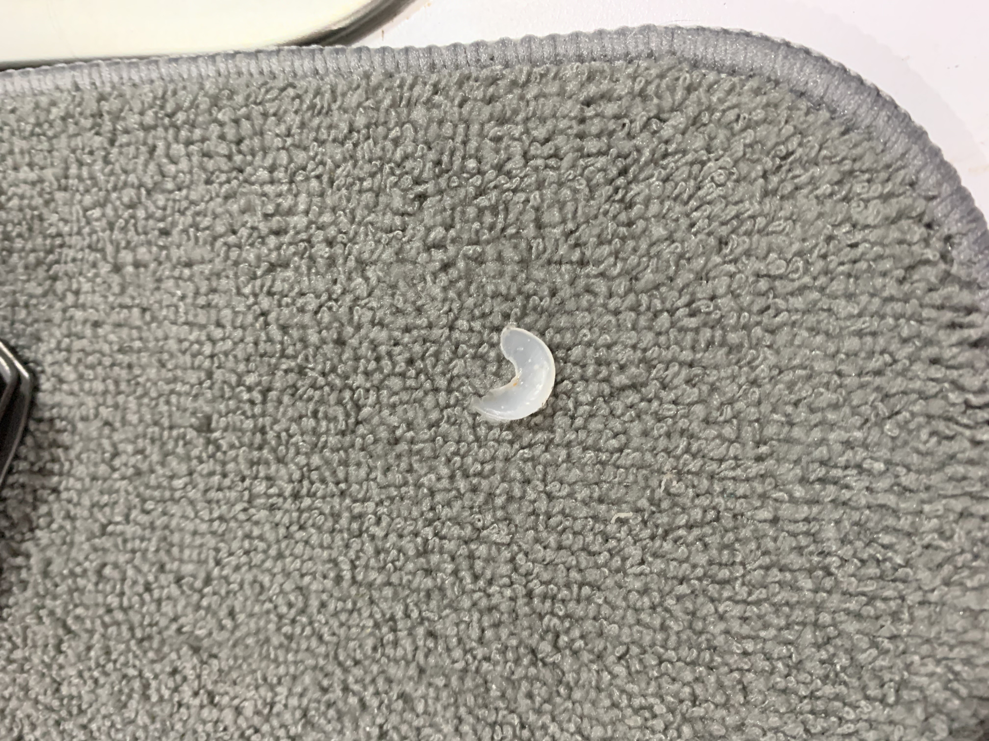 Plastic shavings in waterline and screen before pump