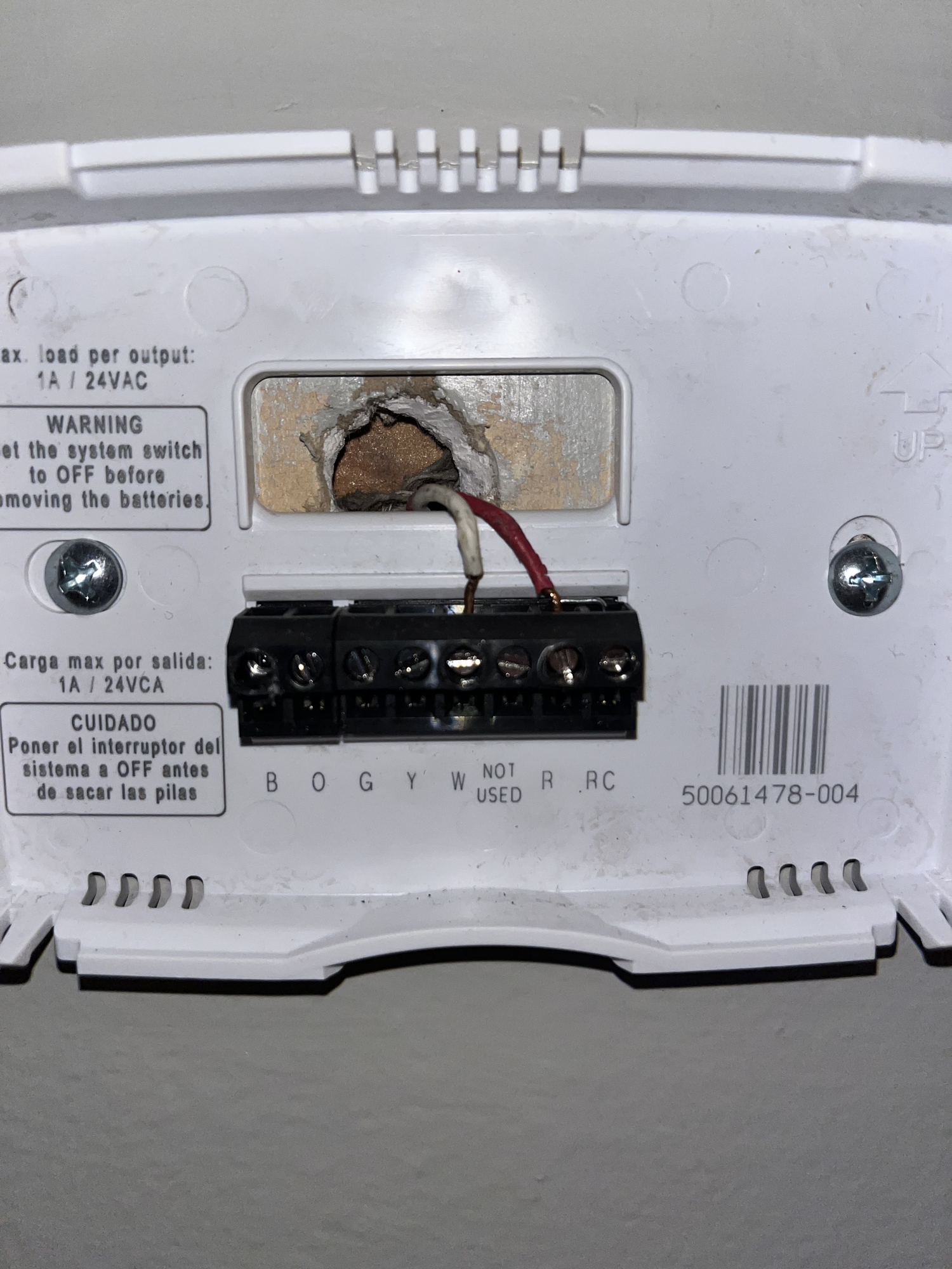 WiFi thermostat C wire — Heating Help The Wall