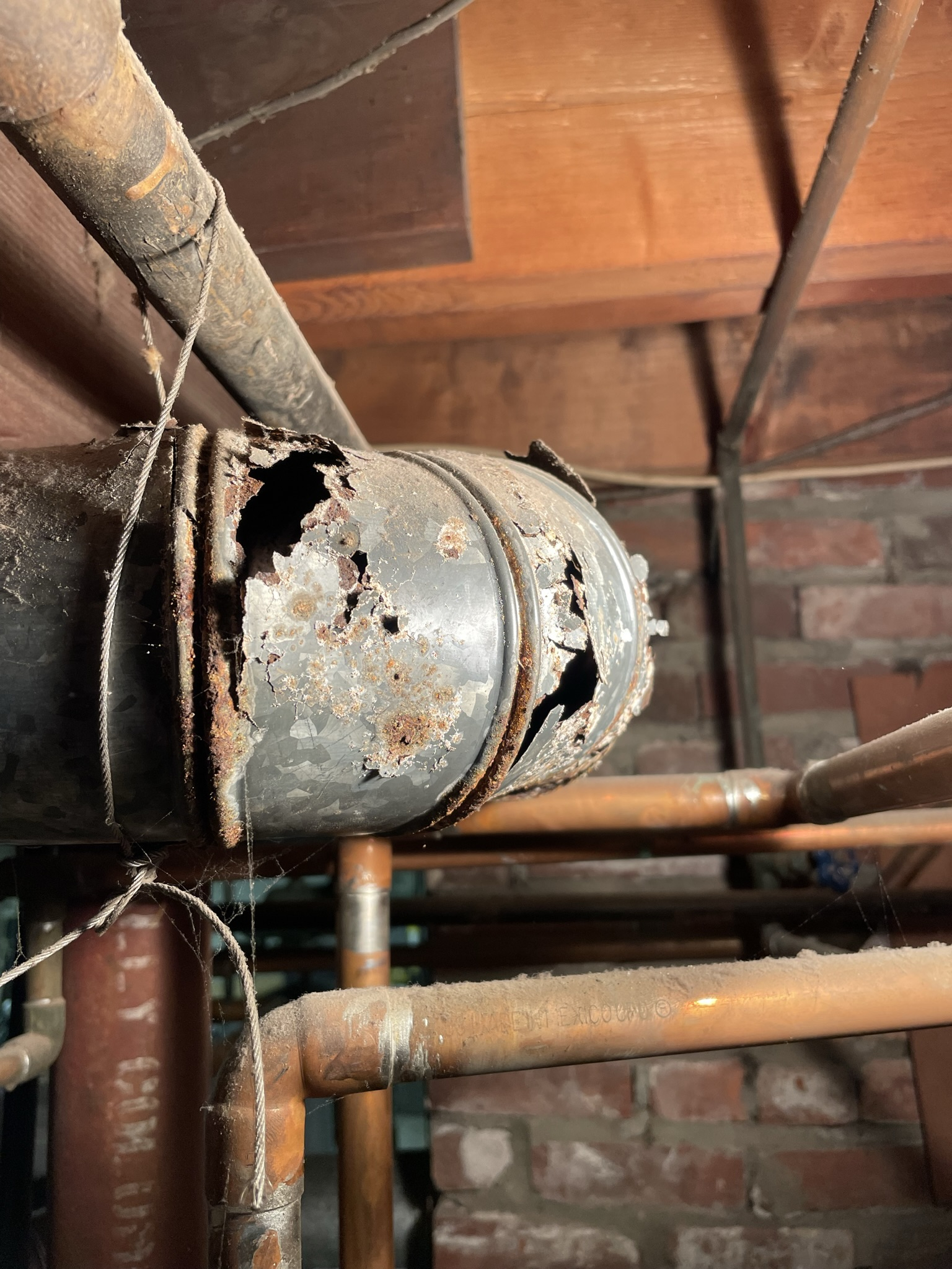 Rotted Flue Pipe — Heating Help The Wall
