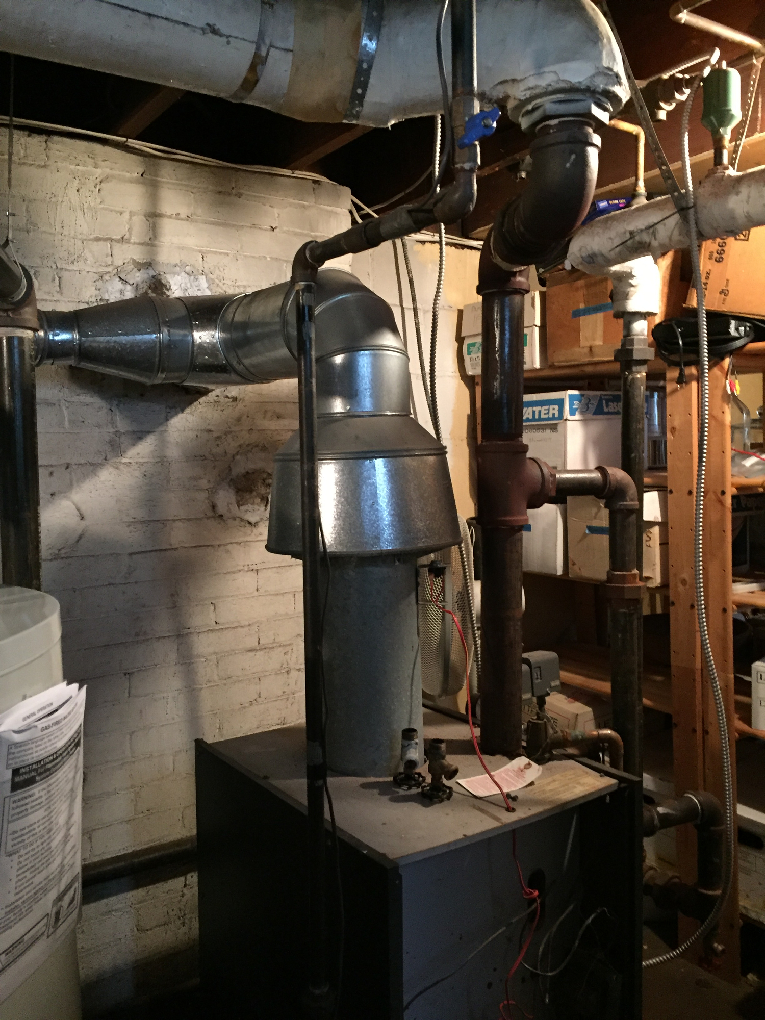 Slant Fin Galaxy steam boiler with crack — Heating Help The Wall