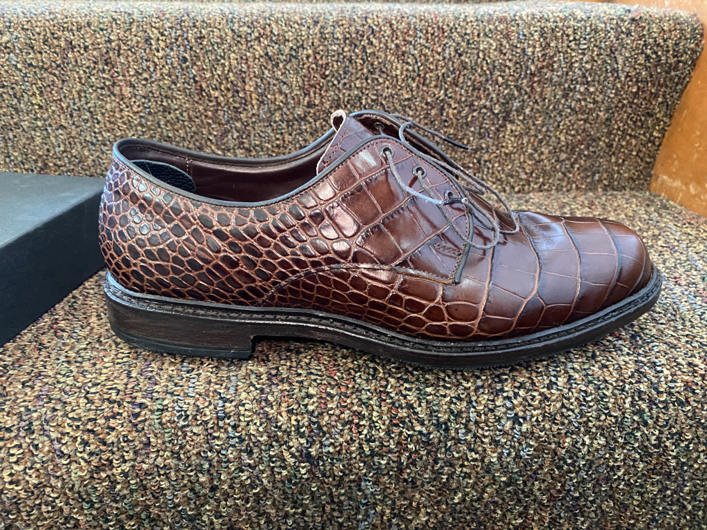Allen Edmonds Haskell Golf Shoes Brown Gator Print Size 10 — GolfWRX