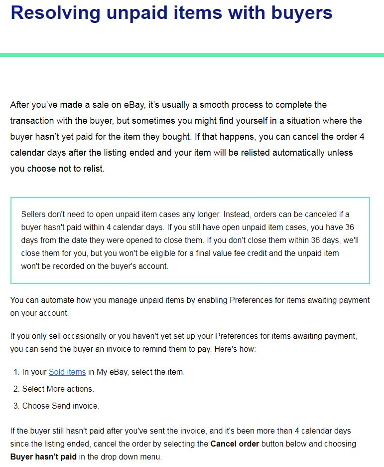 eBay Payment Dispute — Collectors Universe