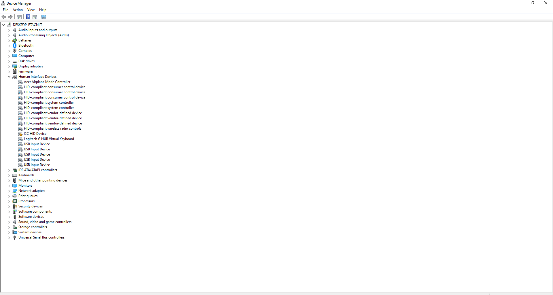 i2c hid device touchpad not working in Acer Nitro 5 AN51545 — Acer