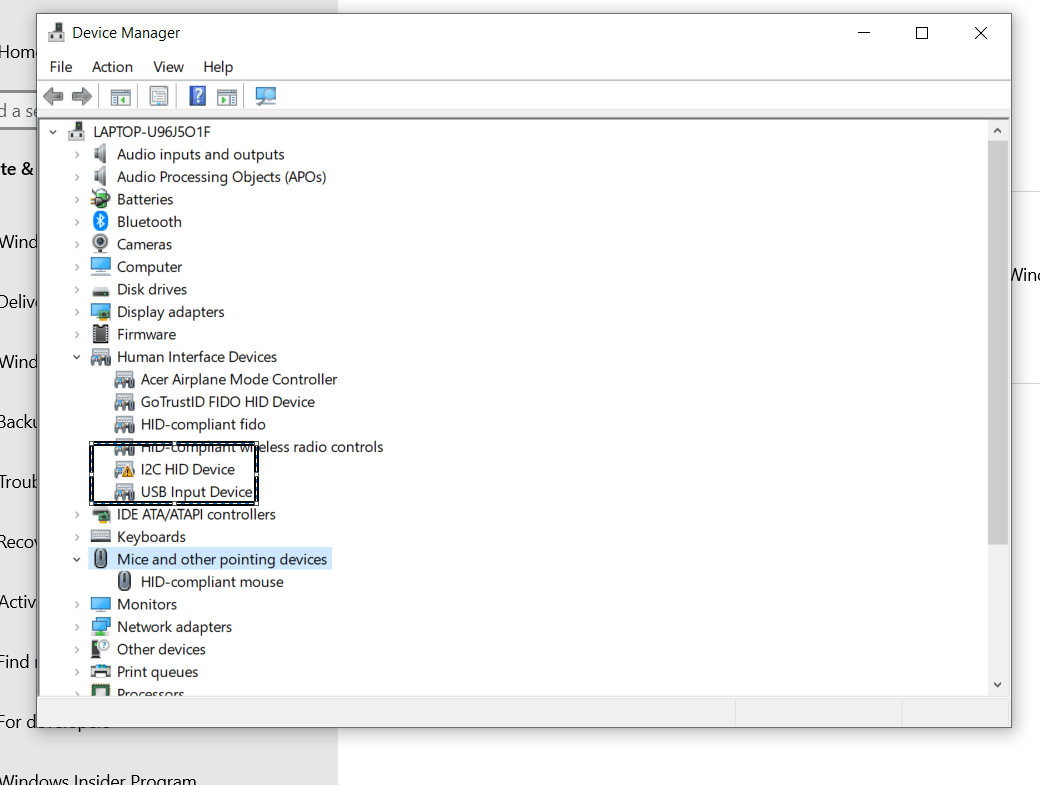 my touchpad not working.i get I2C HID device code 10 error please help