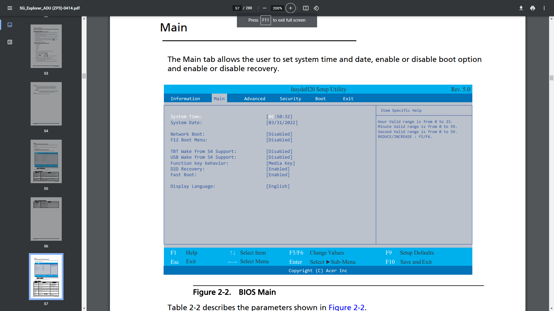 Acer Spin 3 SP314-55N, how to wake the screen in tablet position? There
