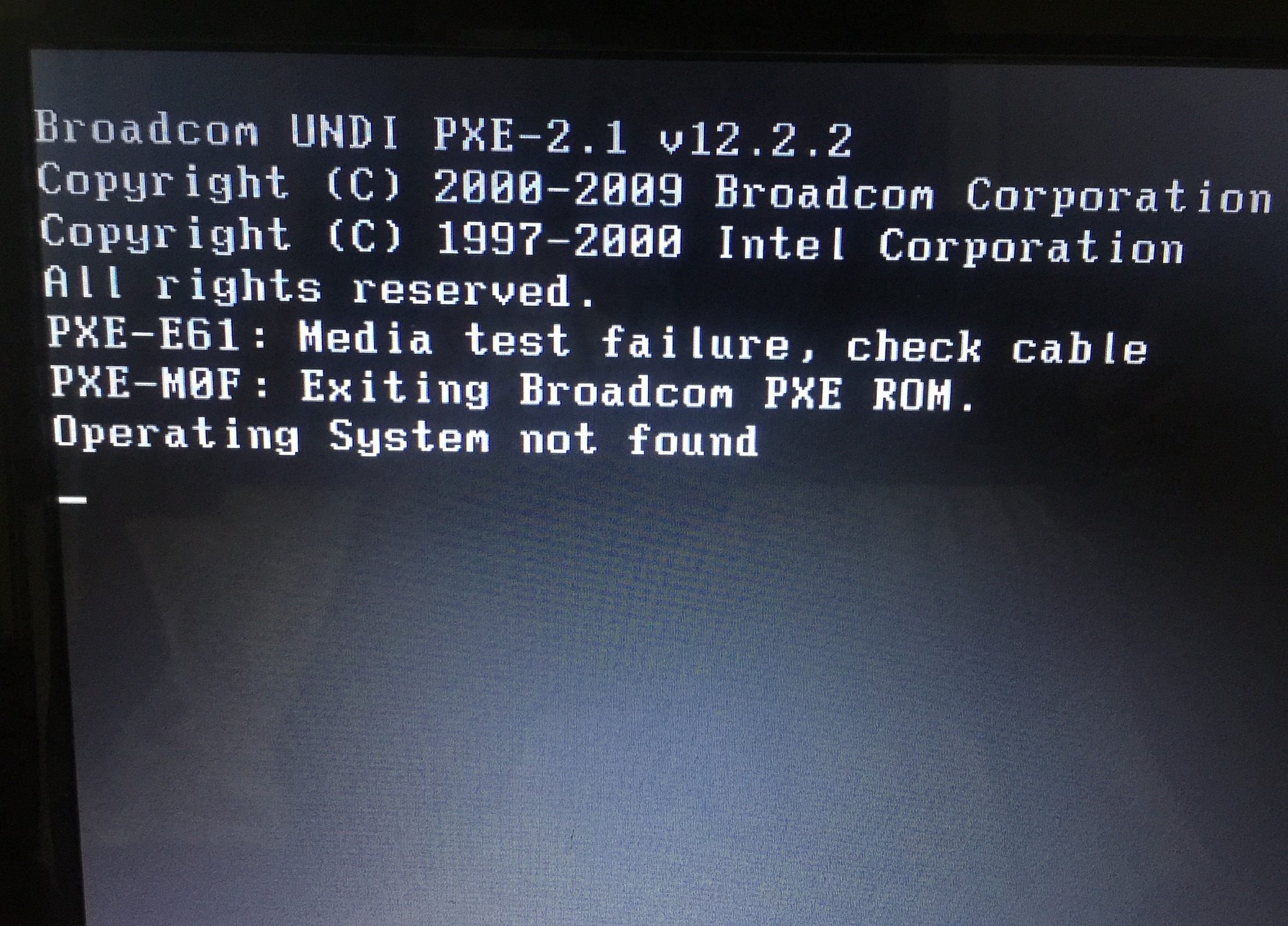 Operating System Not Found englshcair