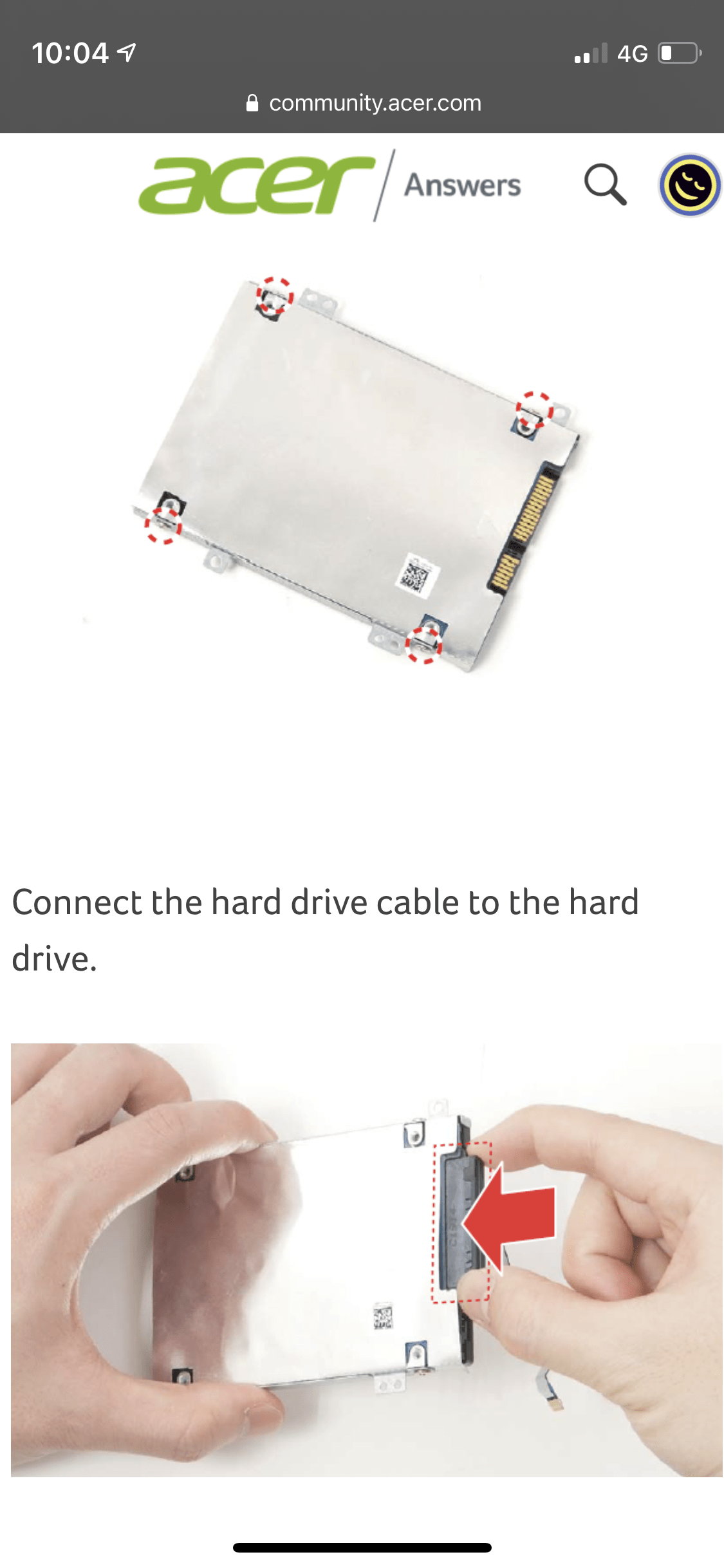 HDD upgrade cable nitro 5AN51544/55 or 51752 — Acer Community