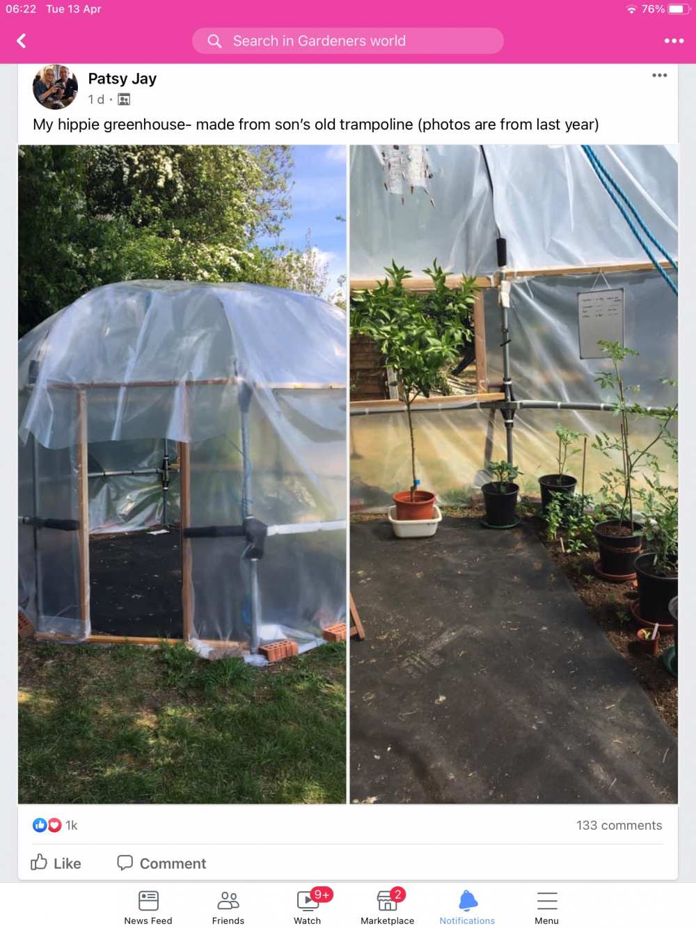 Recycling Trampoline to a Greenhouse — BBC Gardeners' World Magazine