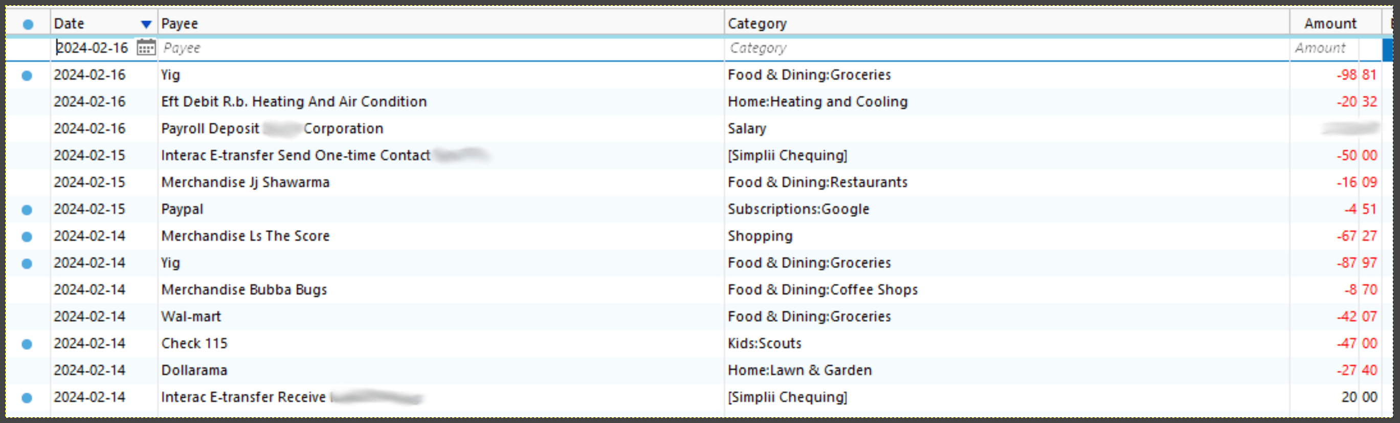 How to deal with Canadian Interac eTransfers? — Quicken