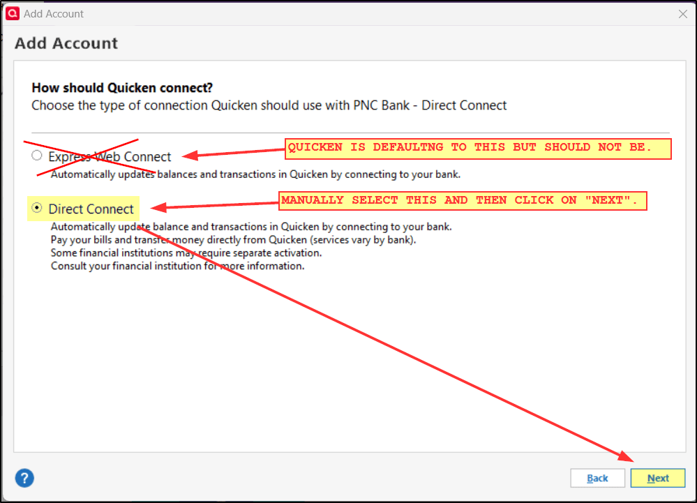 PNC Bank Connectivity — Quicken