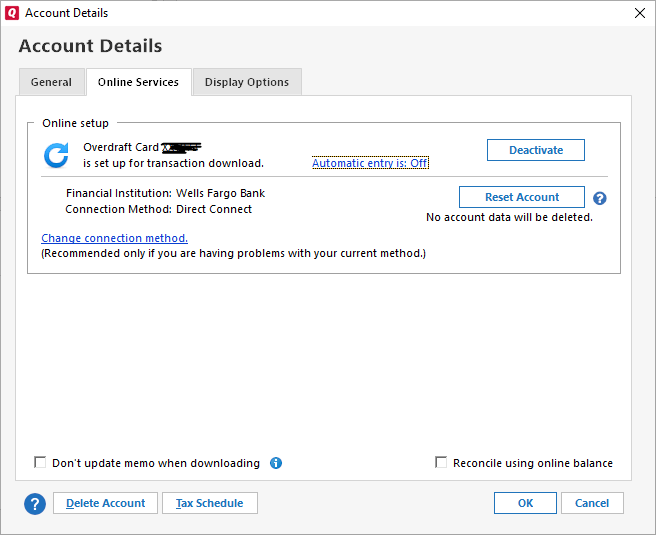 How do I resolve the issue after readding Wells Fargo as an online