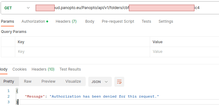 REST API configuration for Postman desktop app on Linux — Panopto 