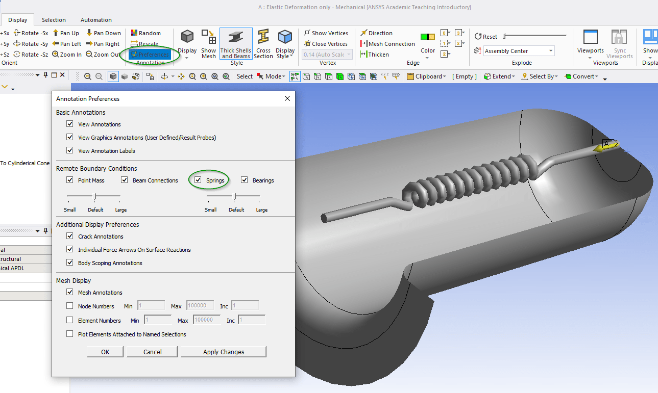 Spring connection body to ground Thrust block