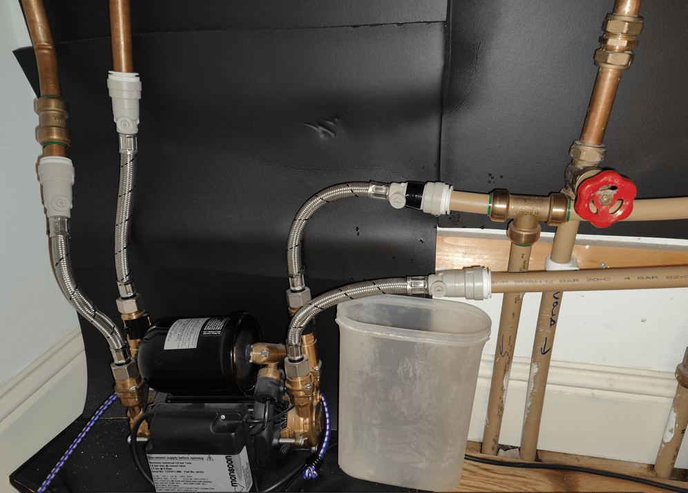 Leaking Hot Water Pipe Joint on Negative Head Hot Water Pump — boards
