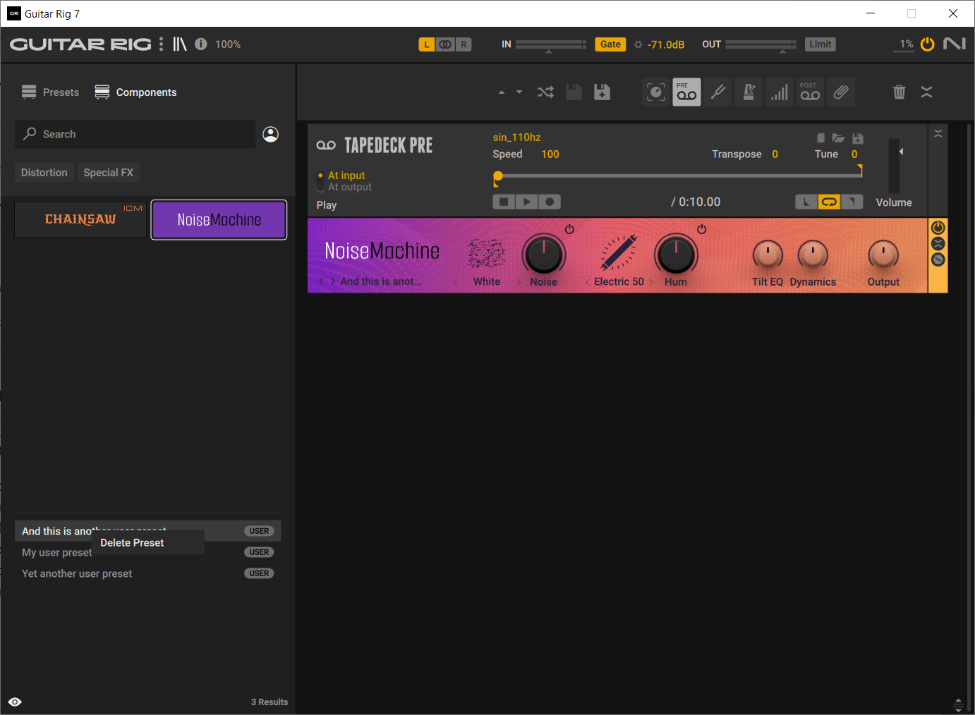 Guitar Rig 7 Pro How to delete COMPONENT user presets? — Community