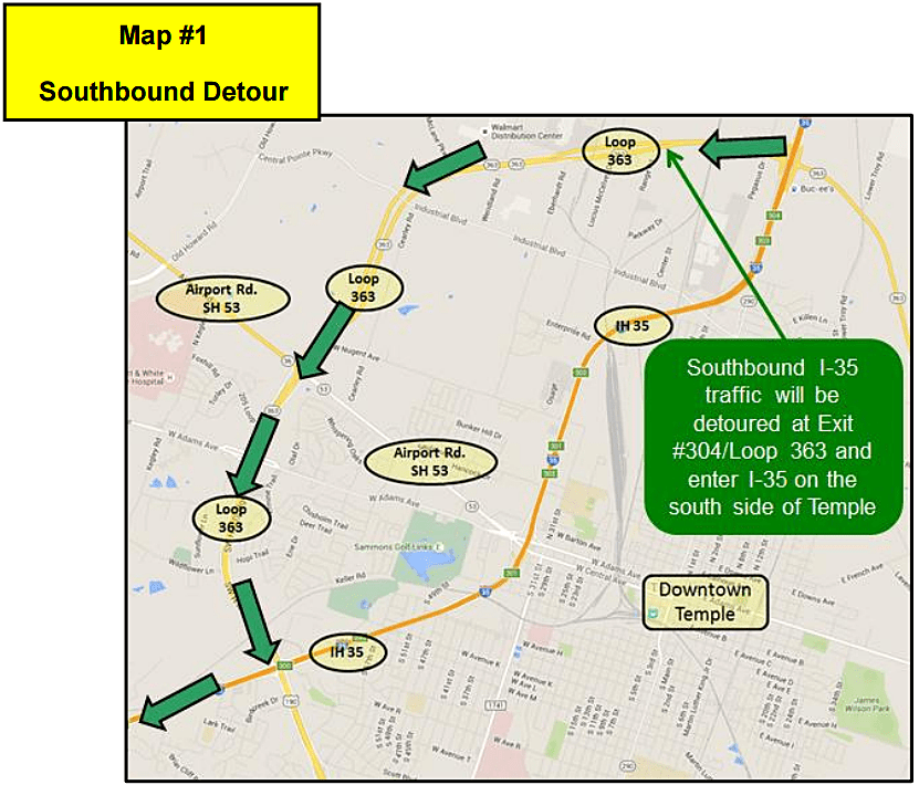 Temple Bridge Over I35 on Nugent to be Closed for 8 Months