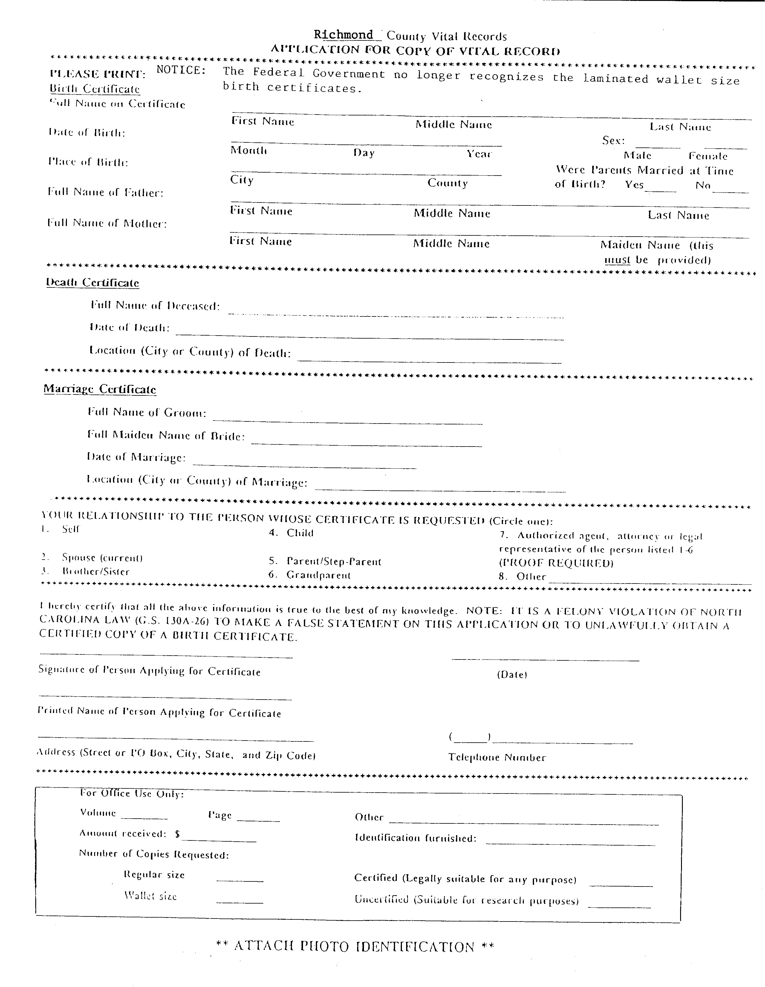 Register of Deeds Richmond County, NC