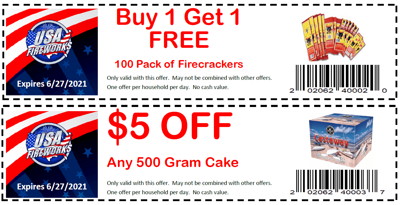 USA FIREWORKS LOCATIONS OPEN TOMORROW 2 GREAT COUPONS USAFireworks