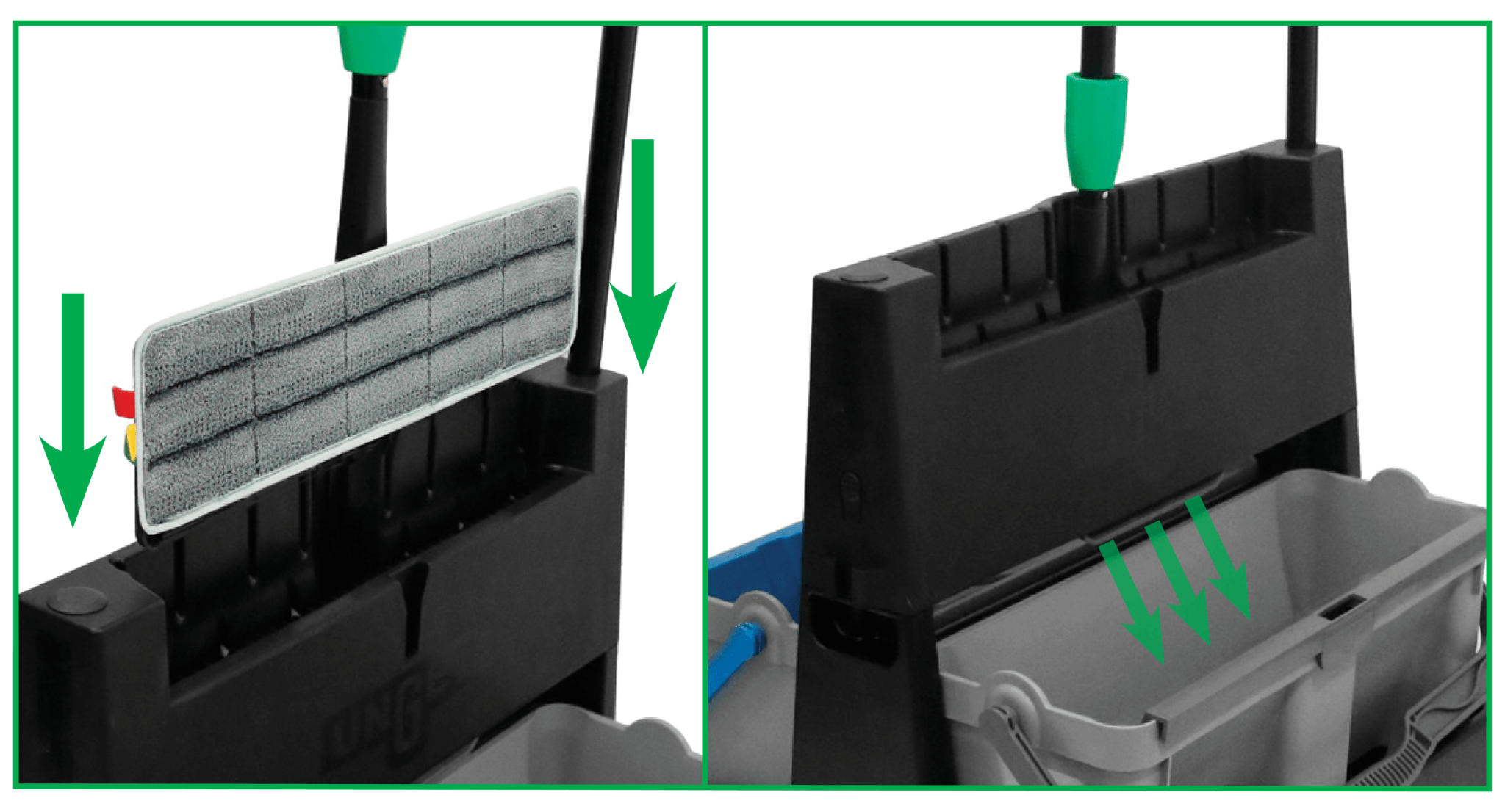 Dual Mop Bucket With Wringer Floor Cleaning & Mopping Unger