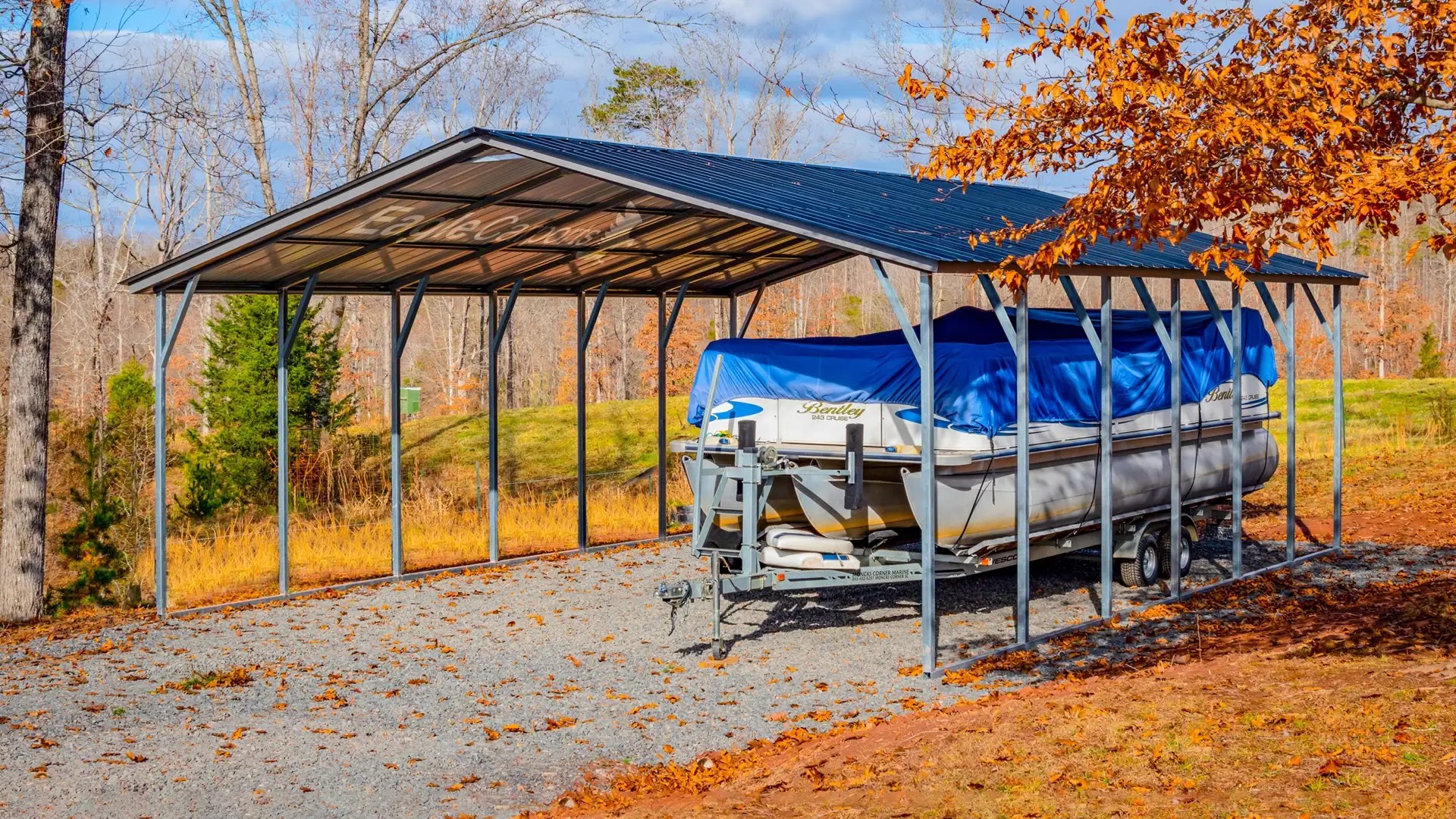 Vertical 2 Bay Carport 24x30x9 USA Steel Buildings Florida