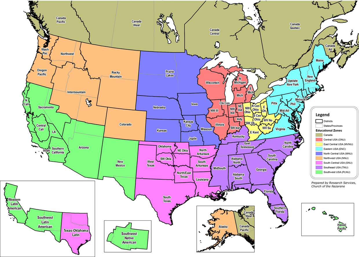 Nazarene District Map