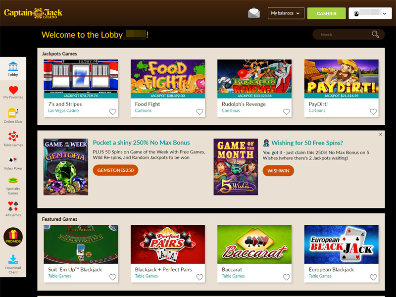 Captain Jack No Deposit Coupon Codes for New Players Sep 2024