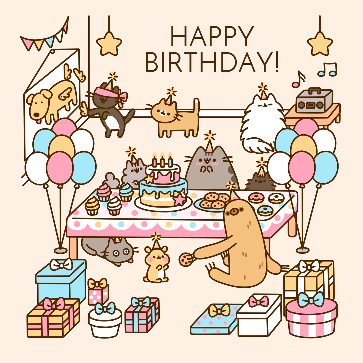Happy Birthday Cat GIFs. 40 Animated Greeting Cards