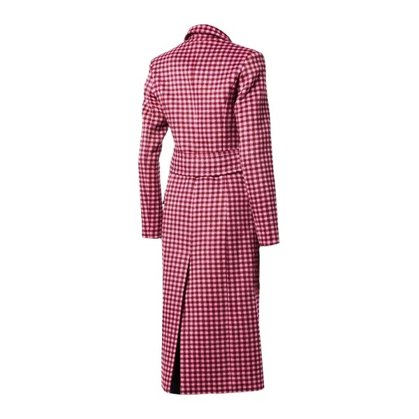 Womens Pink Plaid Wool Coats Free Worldwide Shipping