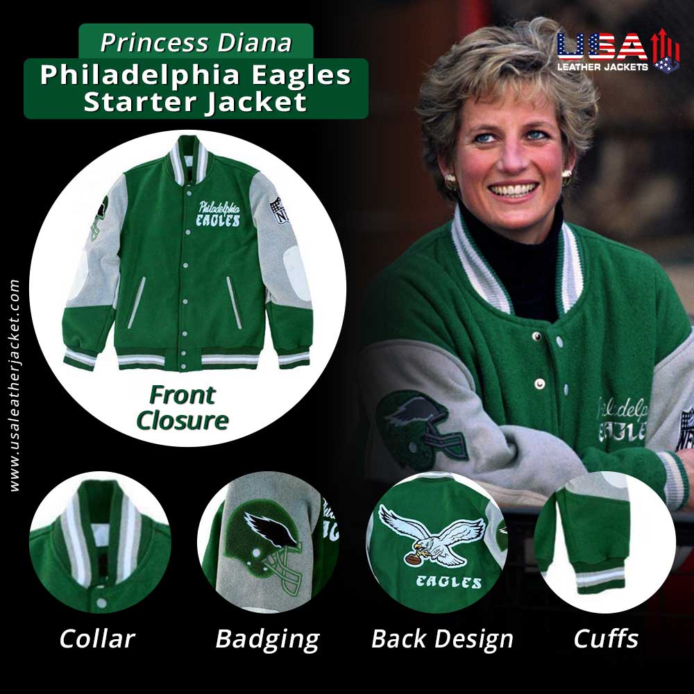 Princess Diana Eagles Jacket Princess Diana Varsity Jacket
