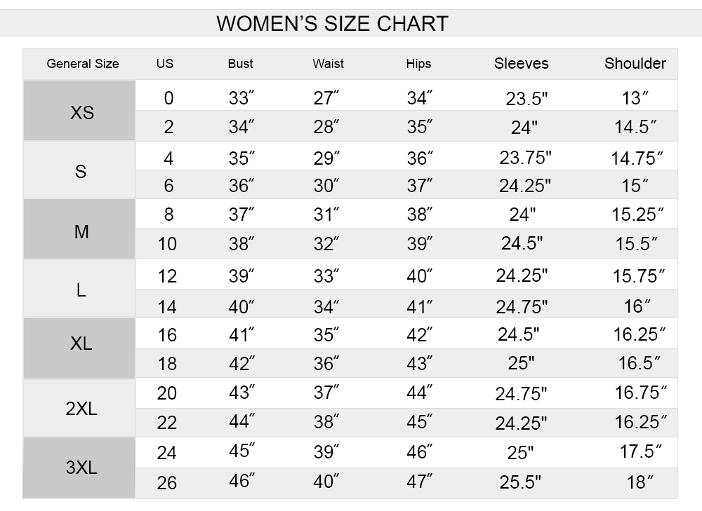 Size Guide - USA Leather Jackets