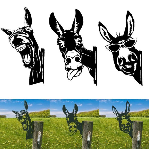 Metal Donkey Yard Art