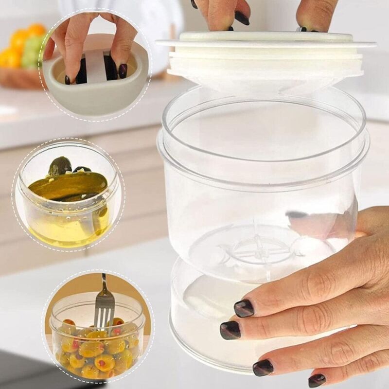 Pickle Jar with Strainer Pickle Juice Separator Jar