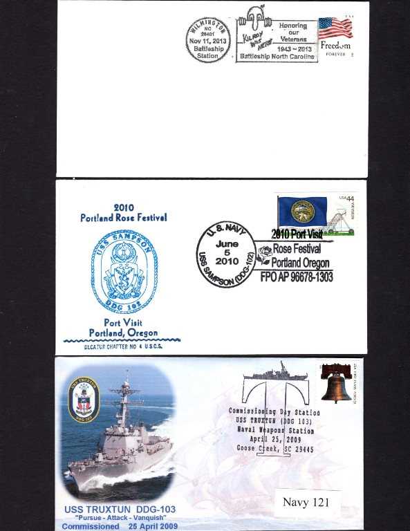 NAVY COVERS, US Stamps at Face