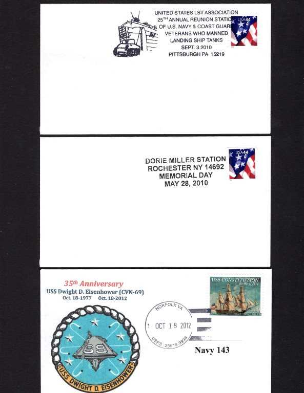 NAVY COVERS, US Stamps at Face