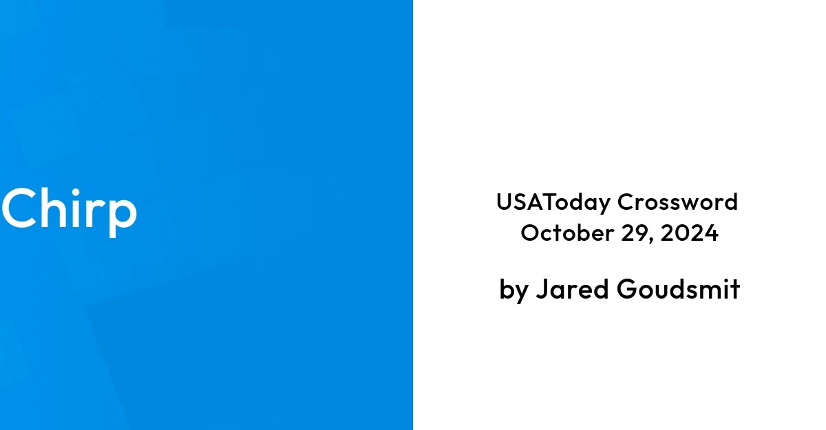 Chirp USA Today Crossword Answers