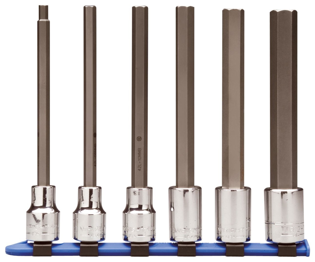 1/2" DRIVE 6 PIECE METRIC LONG HEX SOCKET SET WRIGHT 454 USA Tool Supply