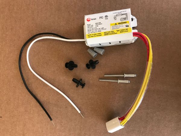 Parts: Ballast Replacement kit/1 ballast and all hardware shown