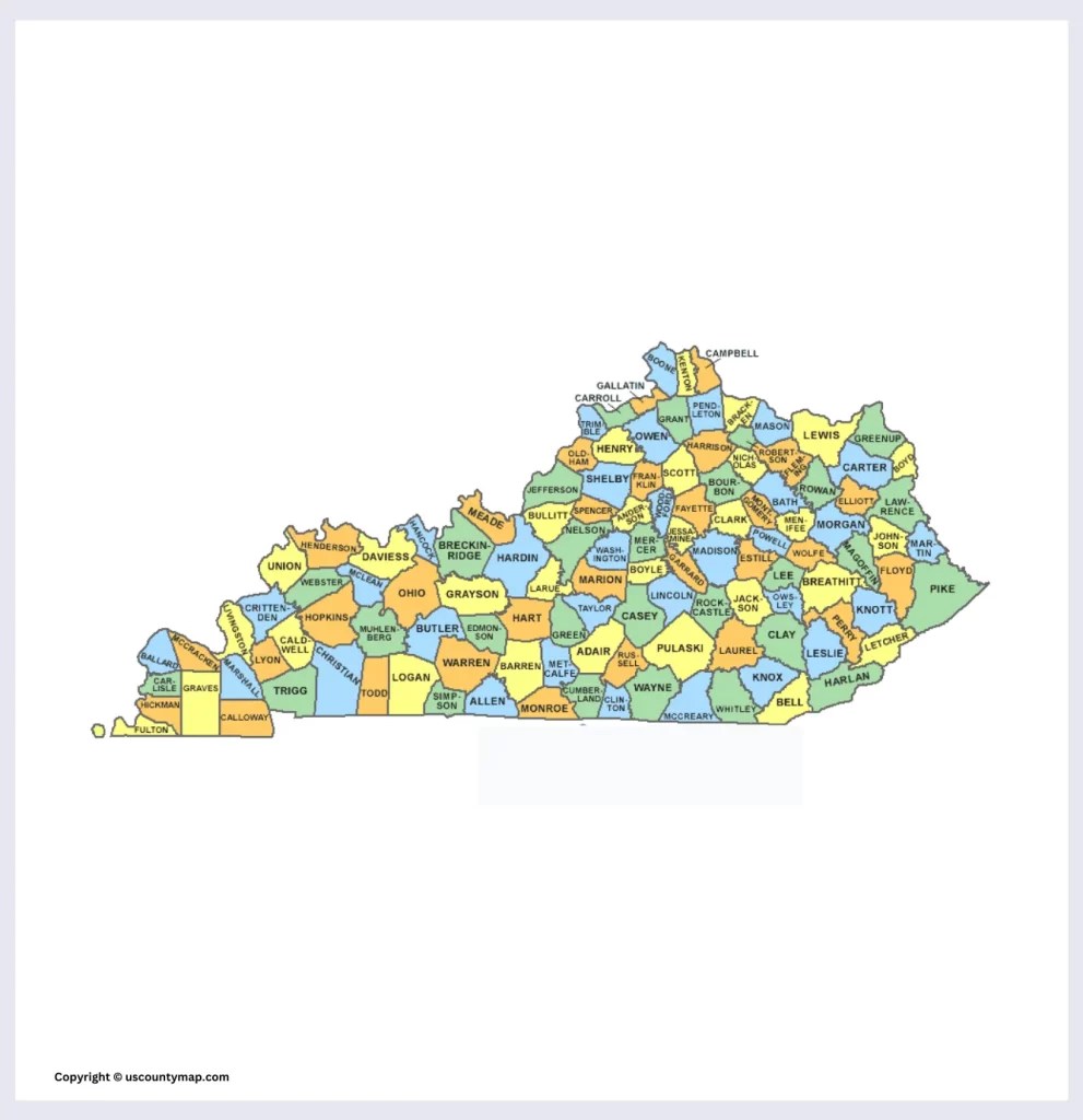 Kentucky County Map [Map of Kentucky Counties and Cities]