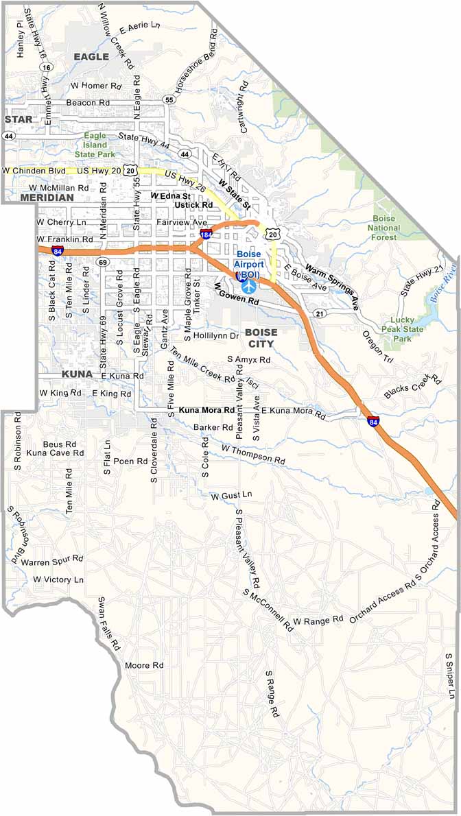 Ada County Map, Idaho US County Maps