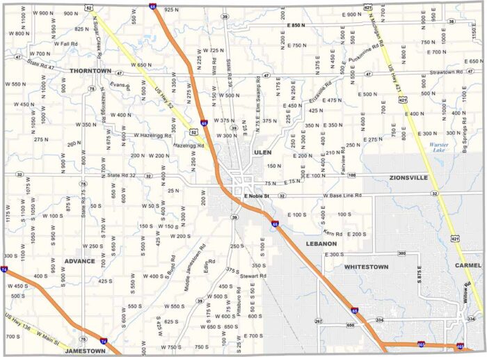 Boone County Map, Indiana US County Maps