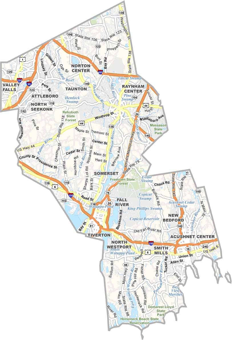 Middlesex County Map, Massachusetts - US County Maps