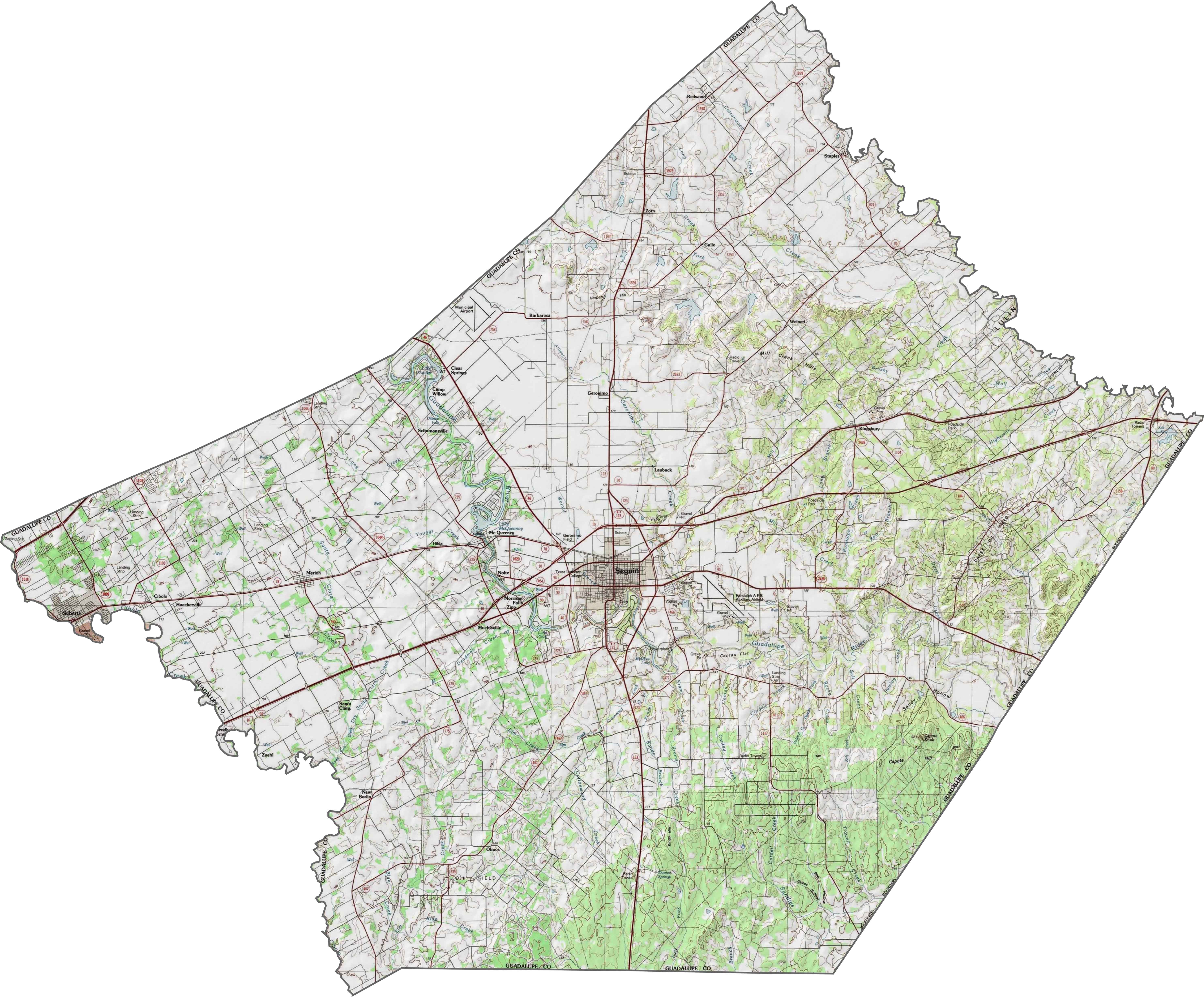 Guadalupe County Map, Texas US County Maps(06)