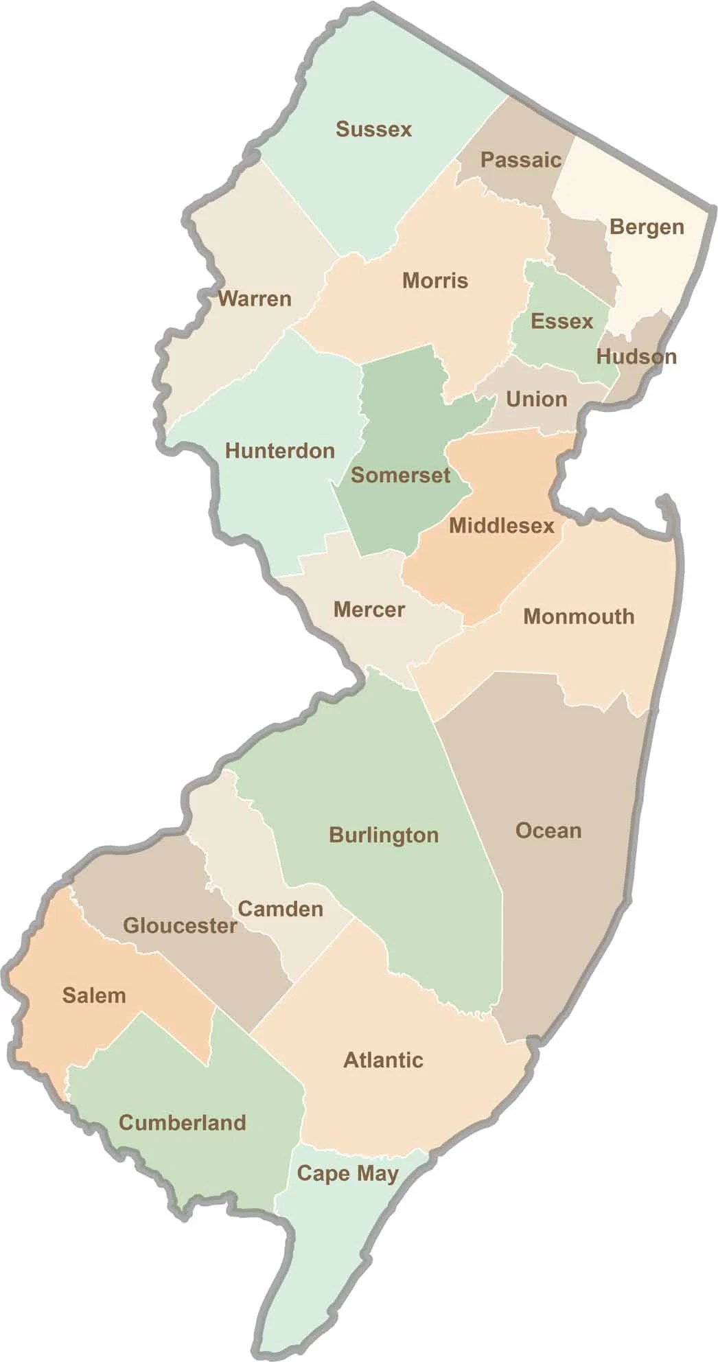 New Jersey County Map - US County Maps