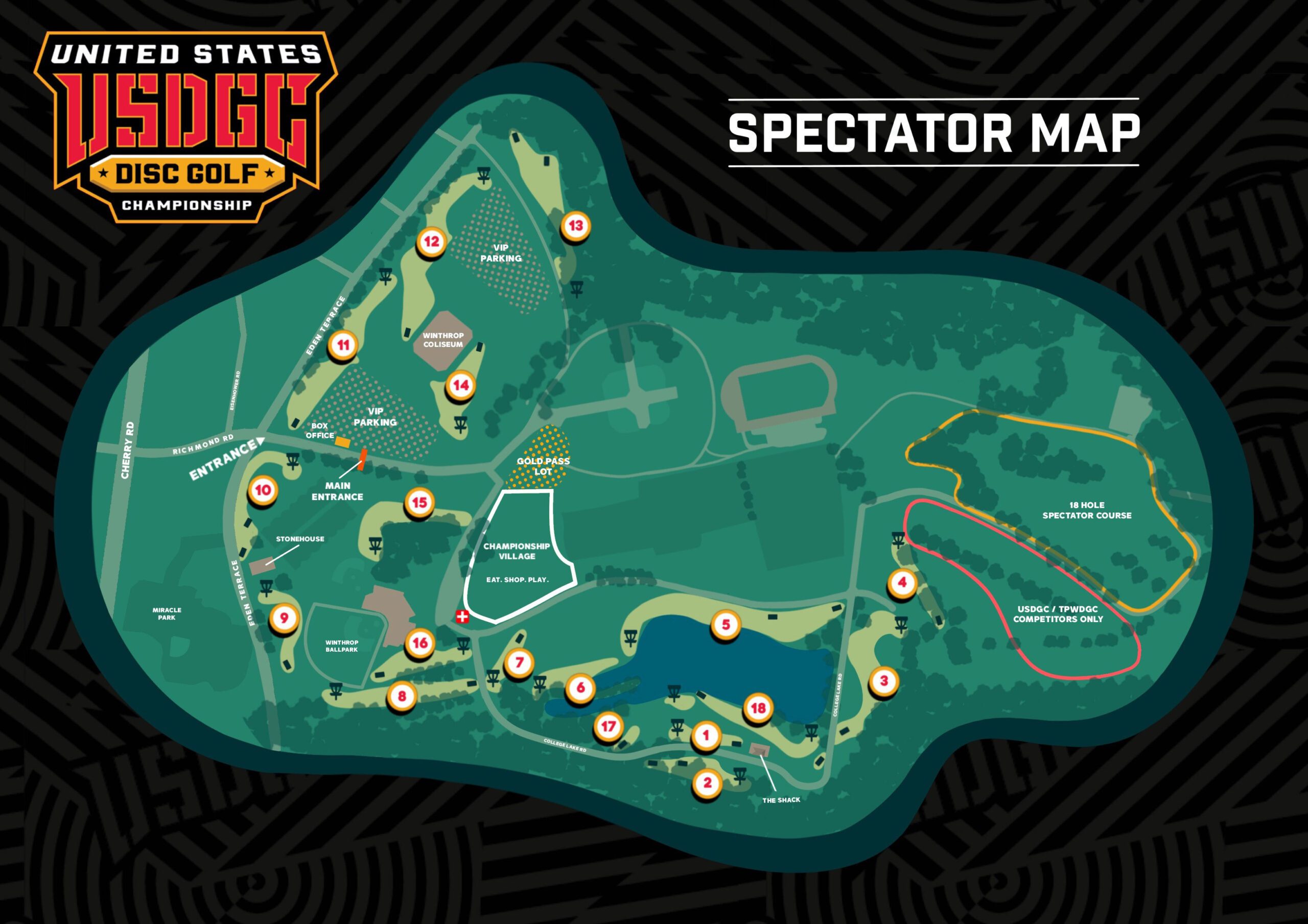 Spectator Course Map United States Disc Golf Championship