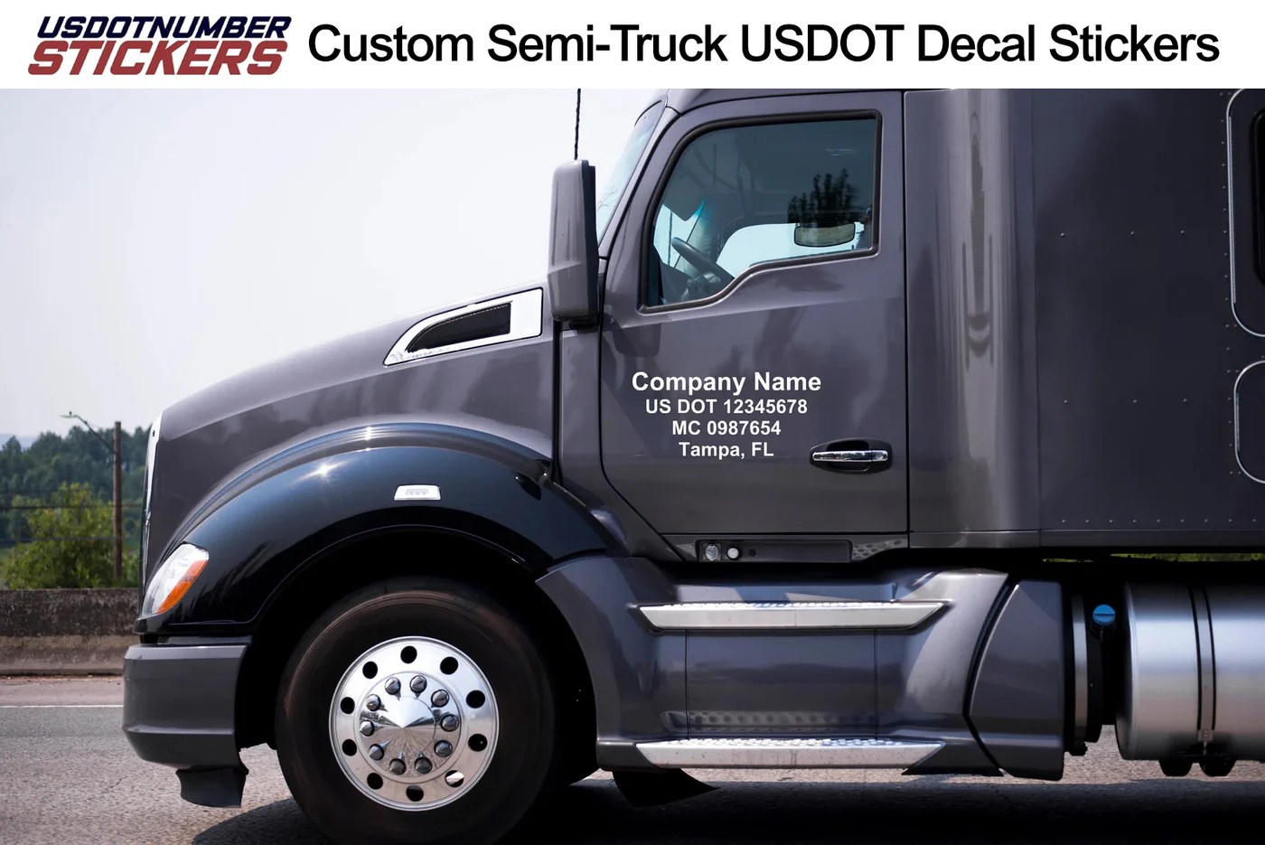 Custom SemiTruck, Box Truck, USDOT Number Truck Door Decal Sticker Le
