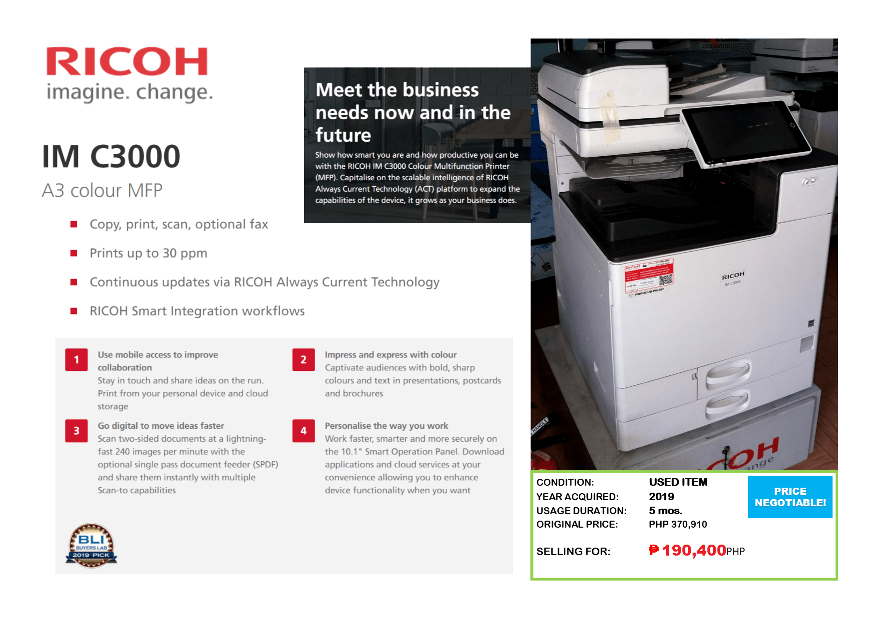 RICOH Multifunctional Printer Used Philippines